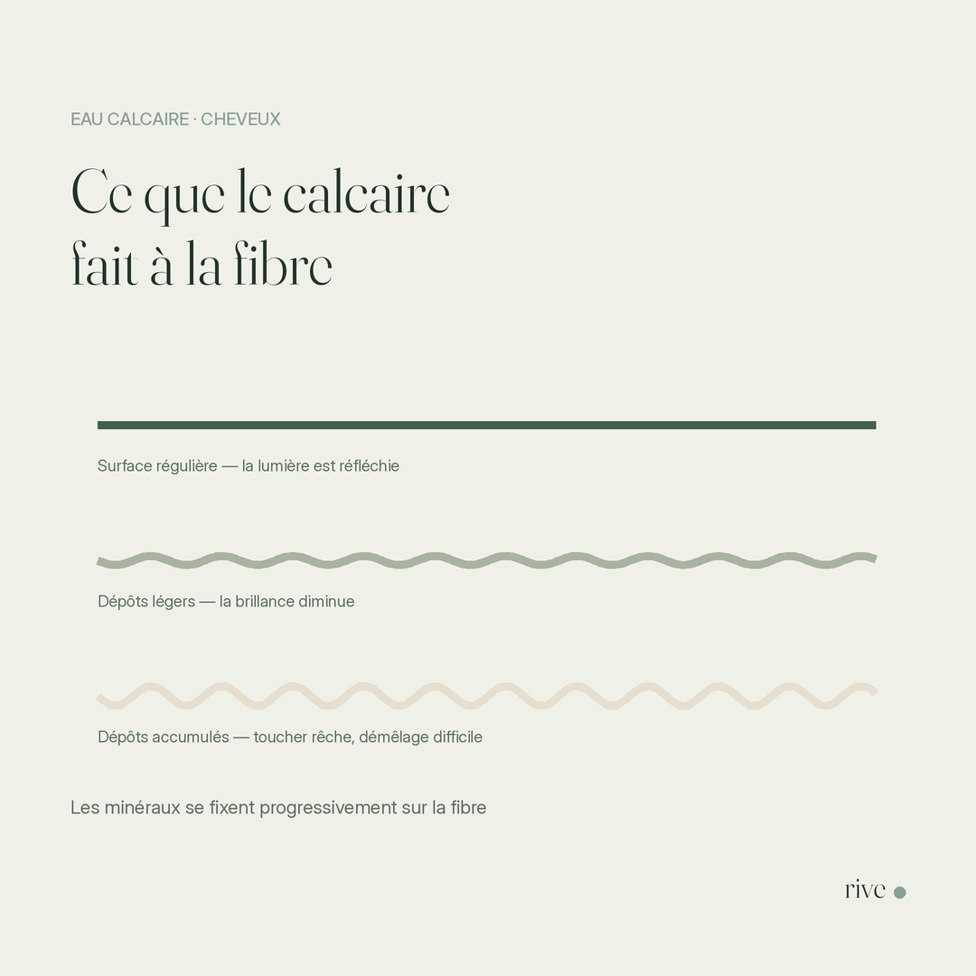 Eau calcaire et cheveux — pourquoi vos longueurs restent ternes Image